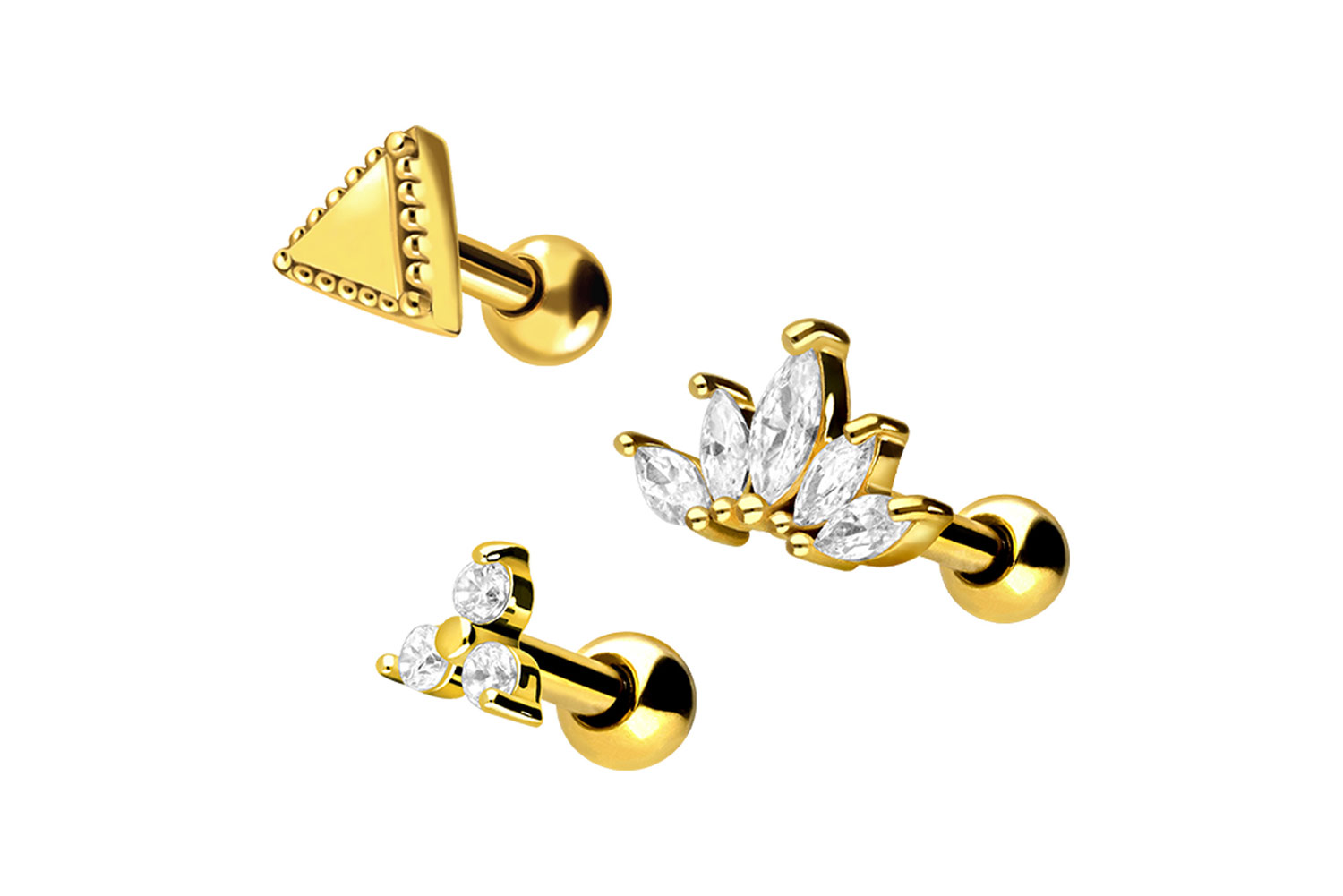 SET Chirurgenstahl Ohrpiercing MIX